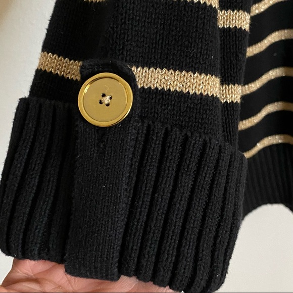 Jones New York Black and Gold Turtleneck Sweater - Picture 3 of 6